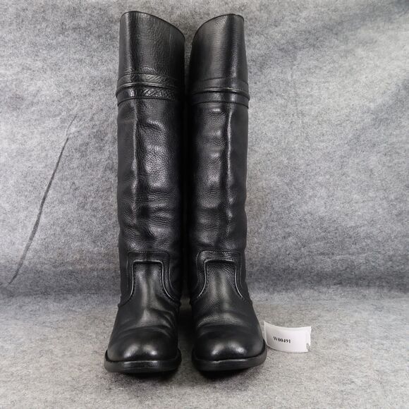 Frye Boots Women 6 Melissa Trapunto Riding Leather Pull On Classic Fashion Black - Picture 3 of 16